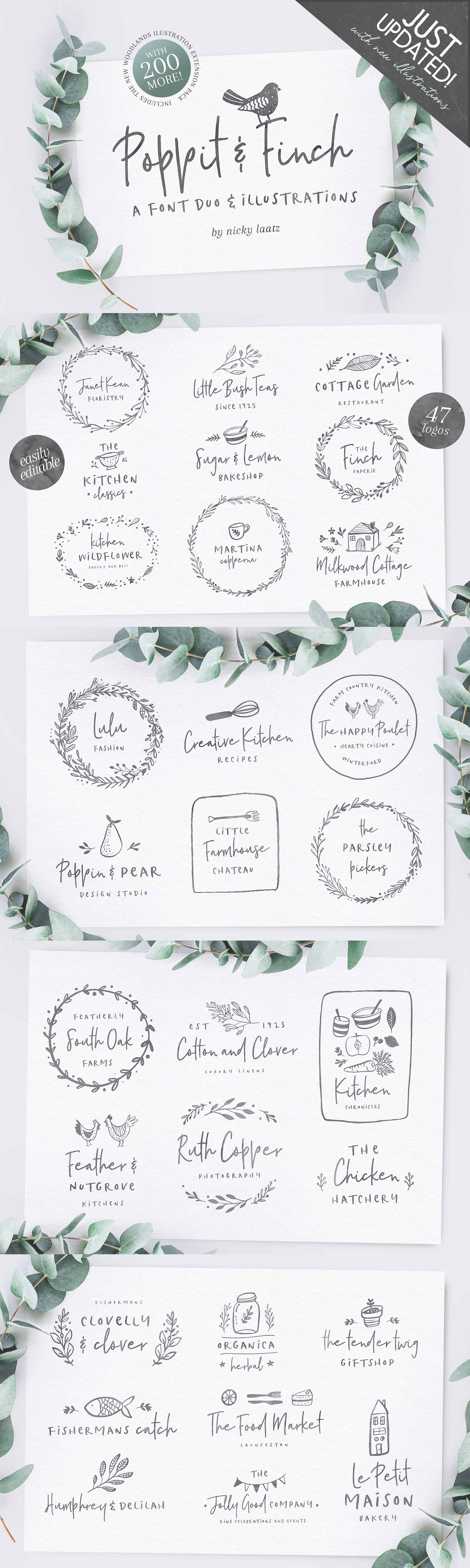 Poppit Finch Logo Design Idea Inspiration