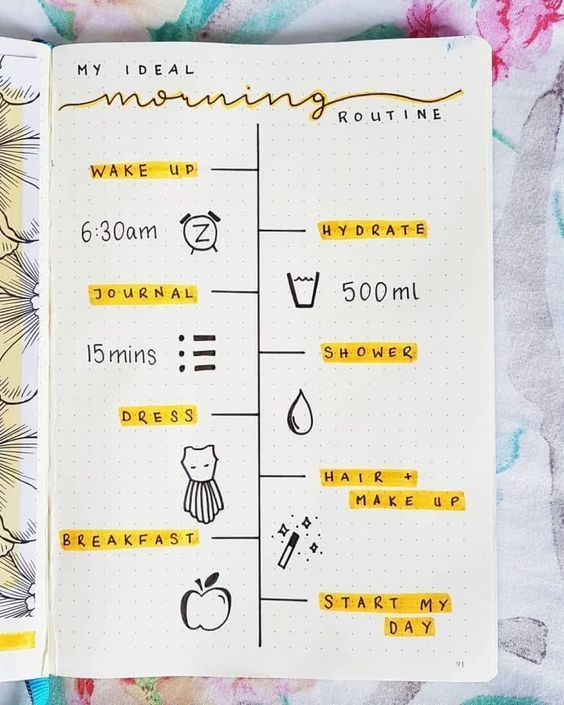 Morning Routine Bullet Journal