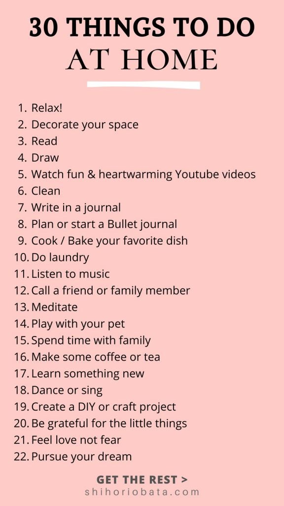 30 Things To Do At Home When Bored