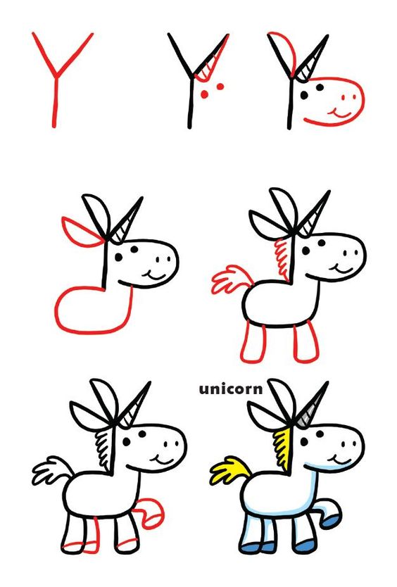 Easy Unicorn Drawing