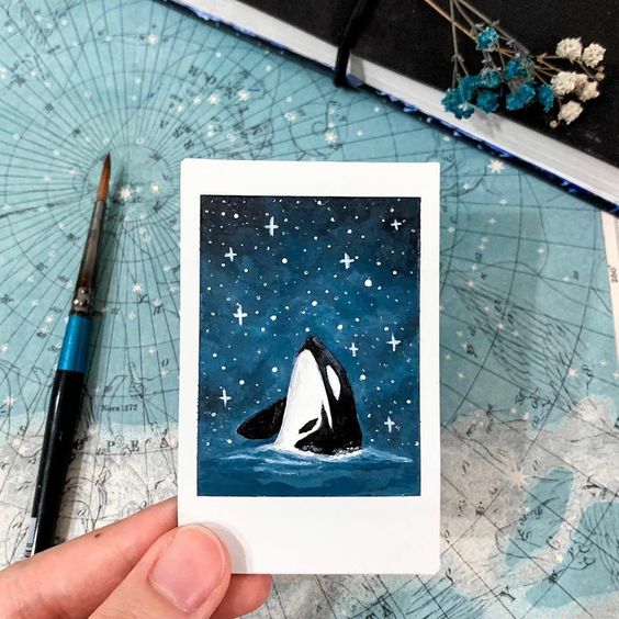 Easy Whale Watercolor Mini Art