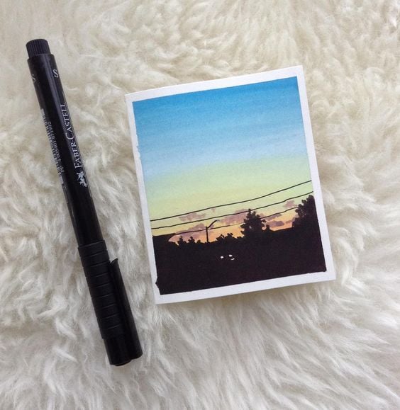 Easy Watercolor Polaroid Mini Art