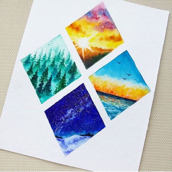 Easy Simple Watercolor Art Ideas