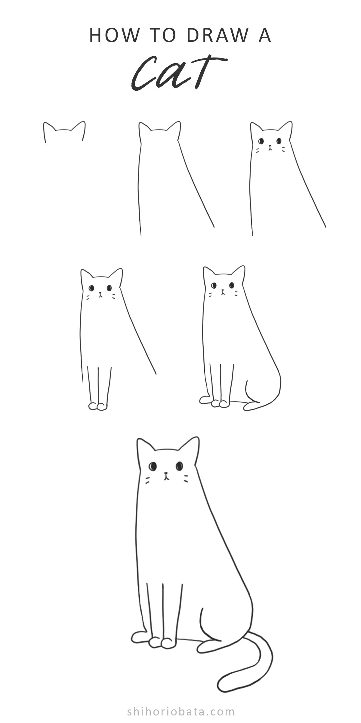 How to Draw a Cat Easy Step by Step Tutorial