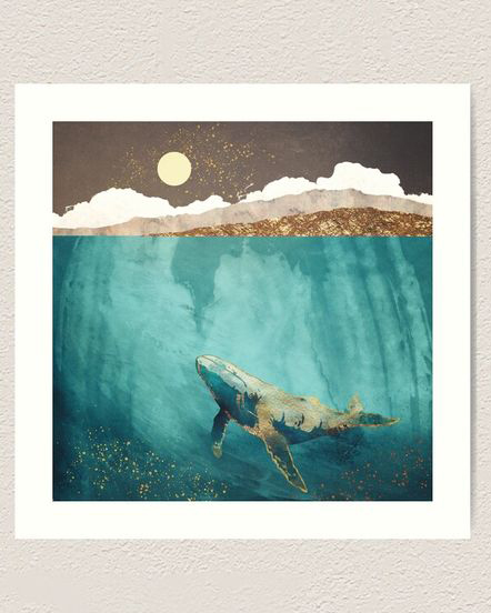 whale art print redbubble