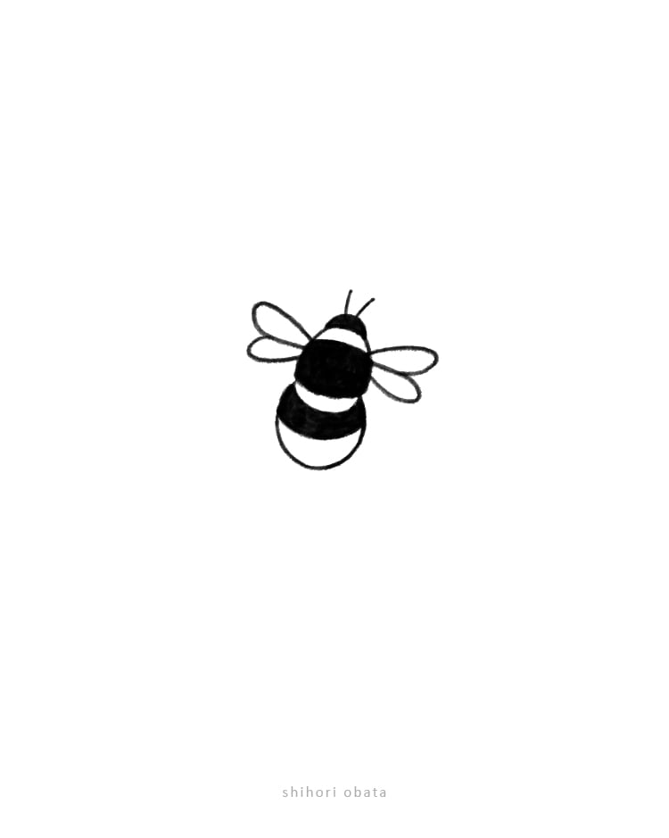 how to draw a bee simple