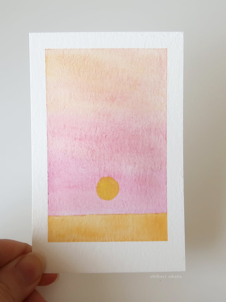 sunset watercolor painting
