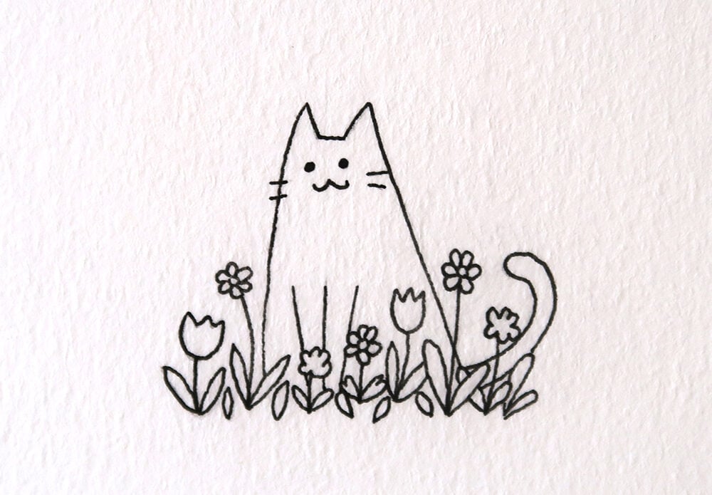 easy cat drawing ideas