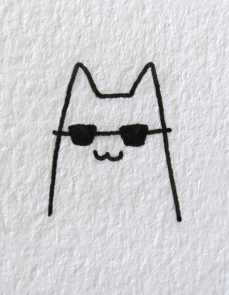 cat drawing sunglasses