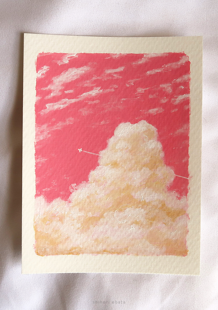 airplane clouds painting easy