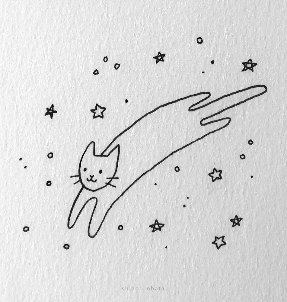 easy cat drawing stars