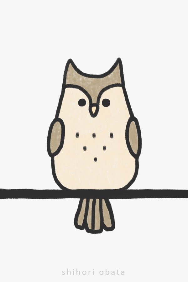 easy owl drawing