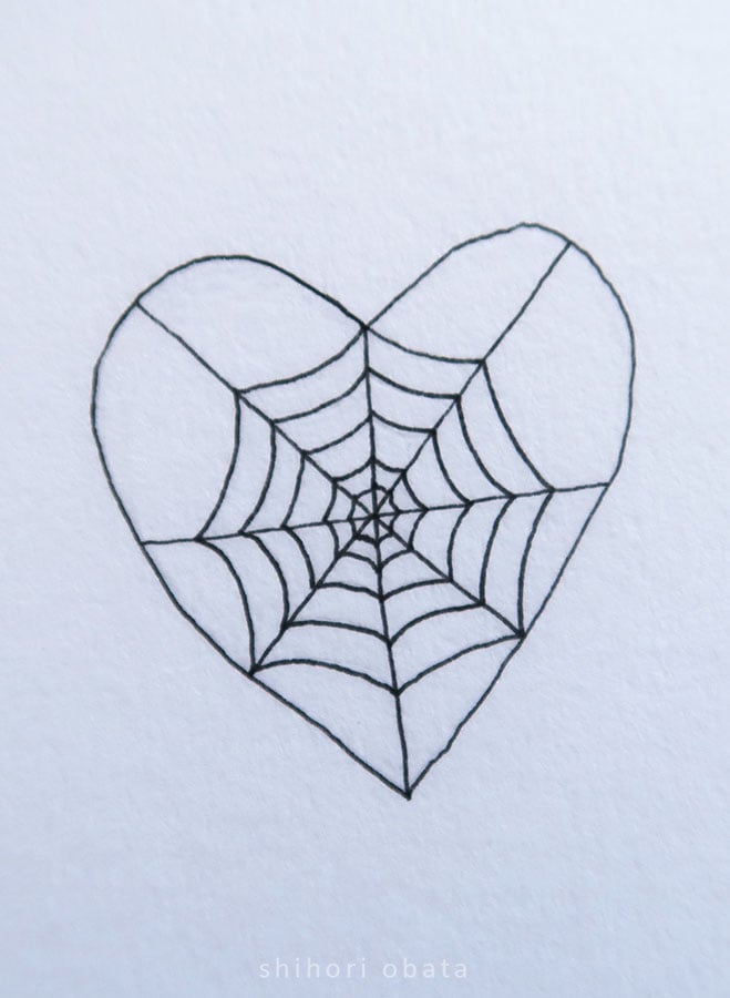 spiderweb halloween drawing