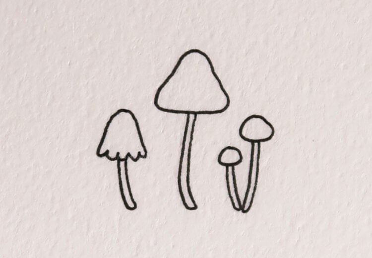easy mushroom drawing