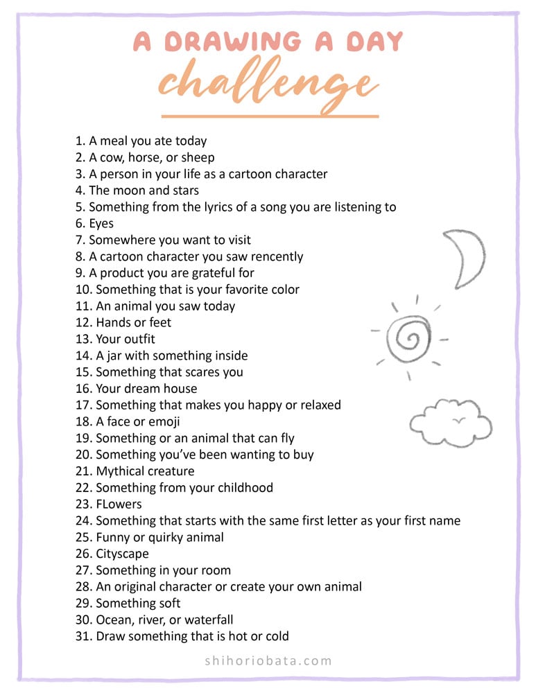 140 Creative Drawing Prompts for Kids, Adults, Beginners and Couples - LearnwithNaseem