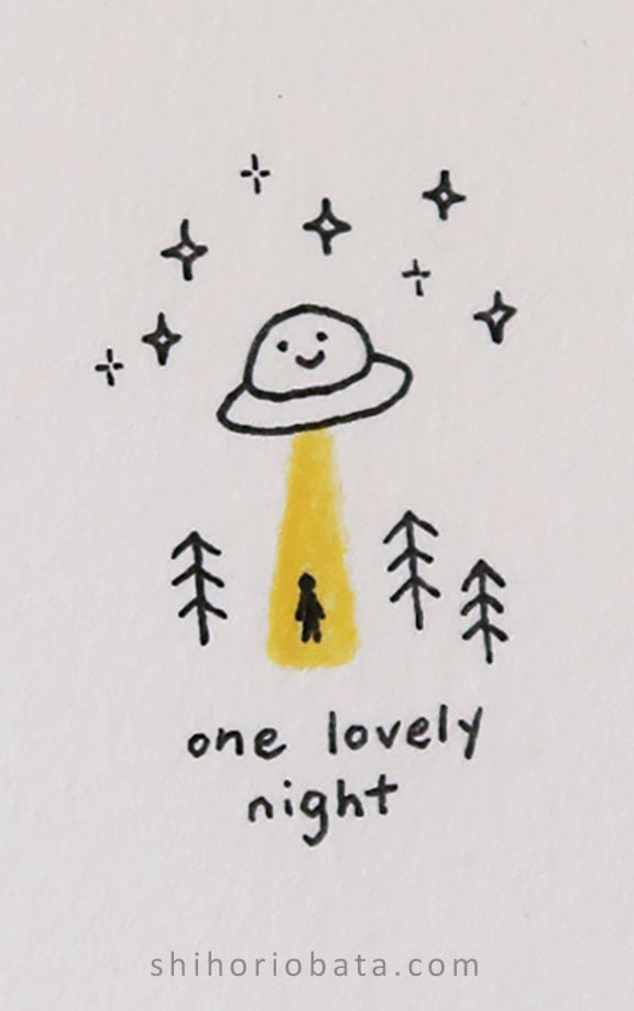 alien ufo drawing