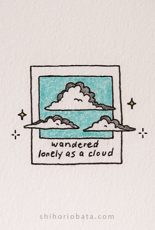wandered lonely as a cloud drawing