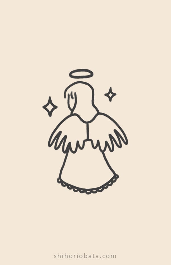angel drawing easy
