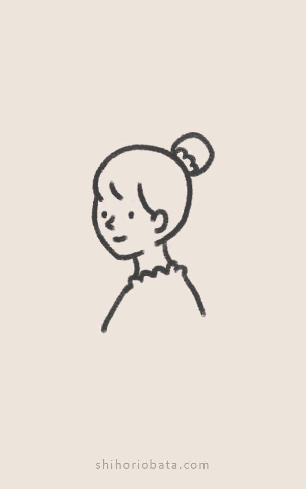 girl drawing hair bun people