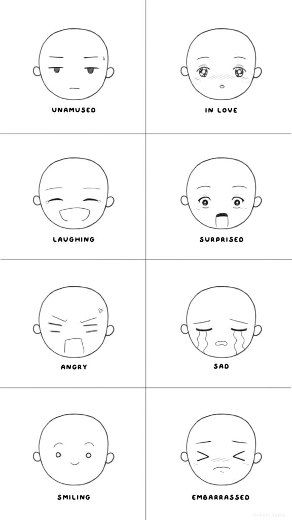 facial expressions drawing people
