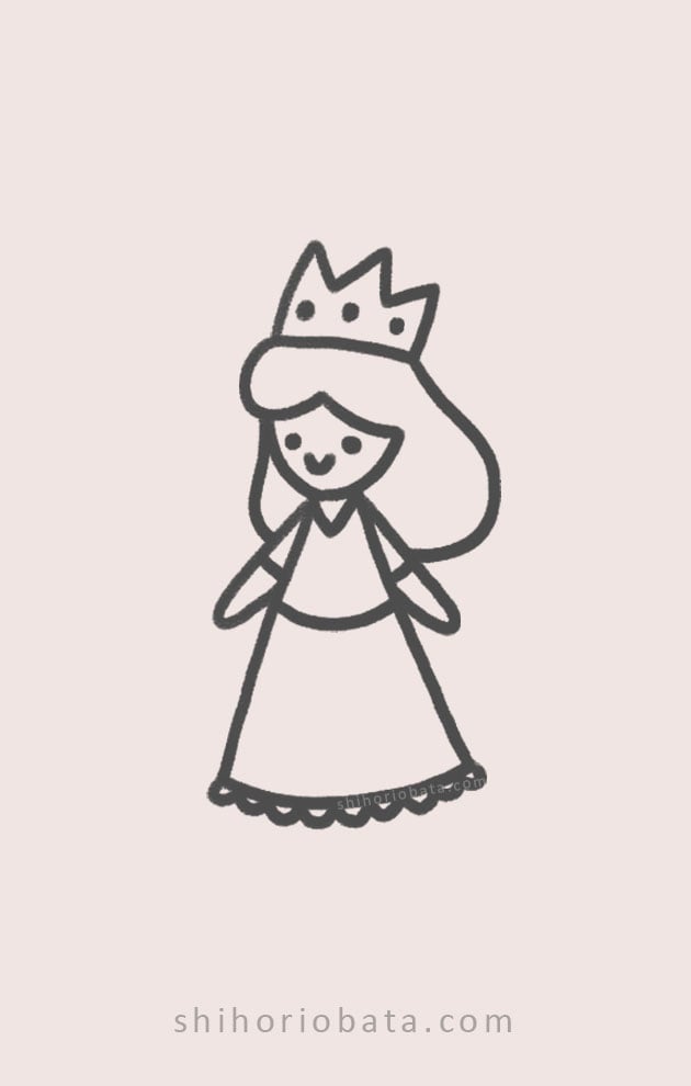 princess drawing easy