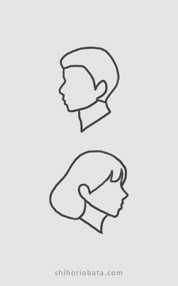 side profile drawing