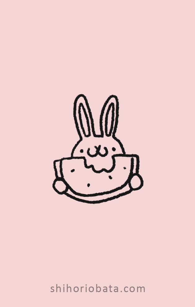 watermelon rabbit bunny drawing