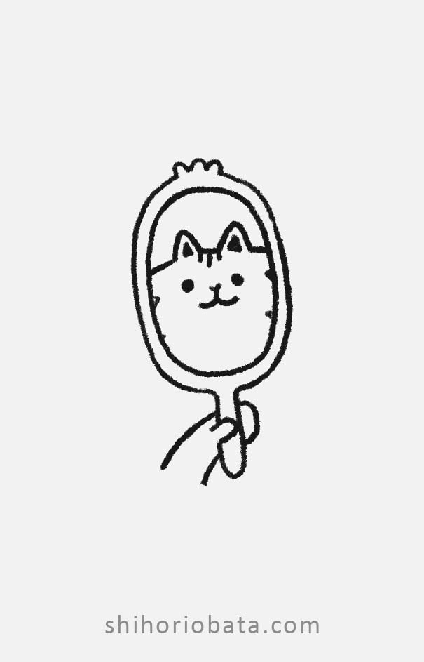 cat mirror drawing