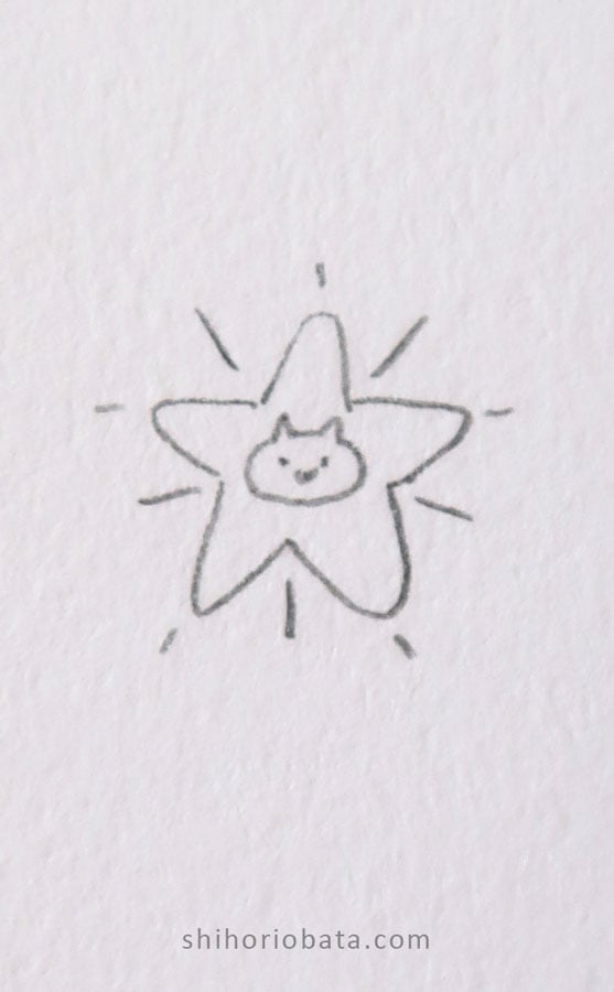 cat star drawing
