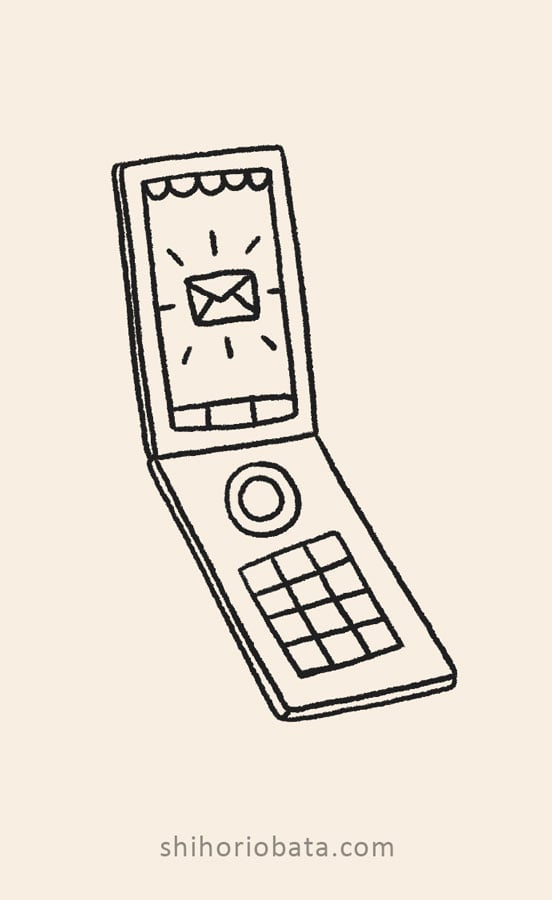 flip phone drawing