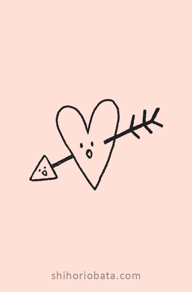 heart arrow drawing