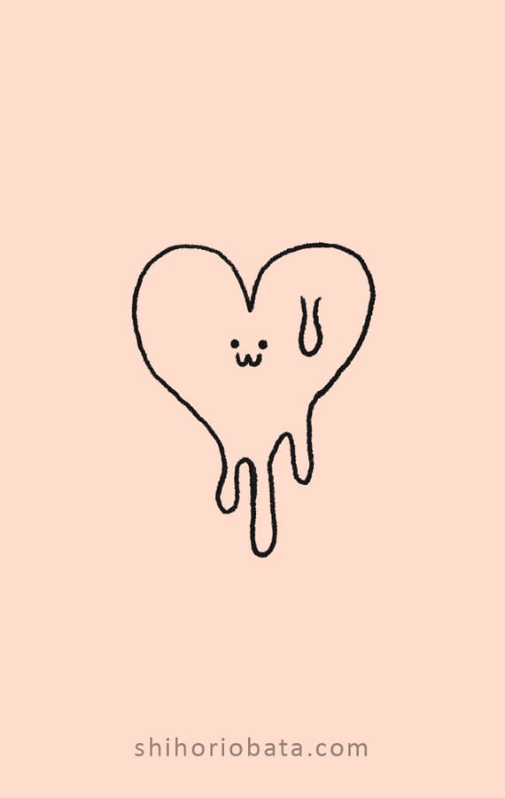 melting heart drawing