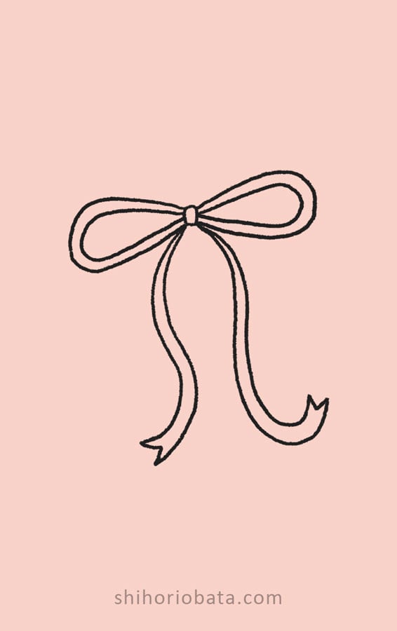 ribbon bow drawing