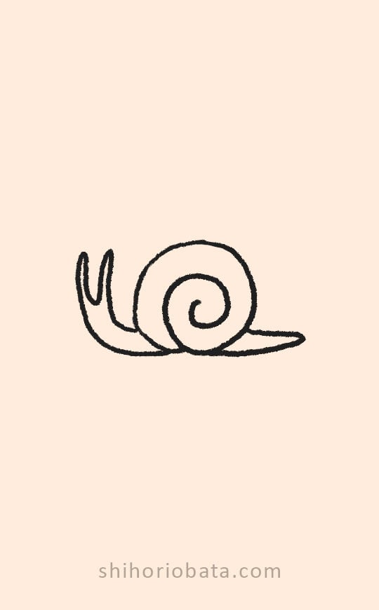 snail drawing easy