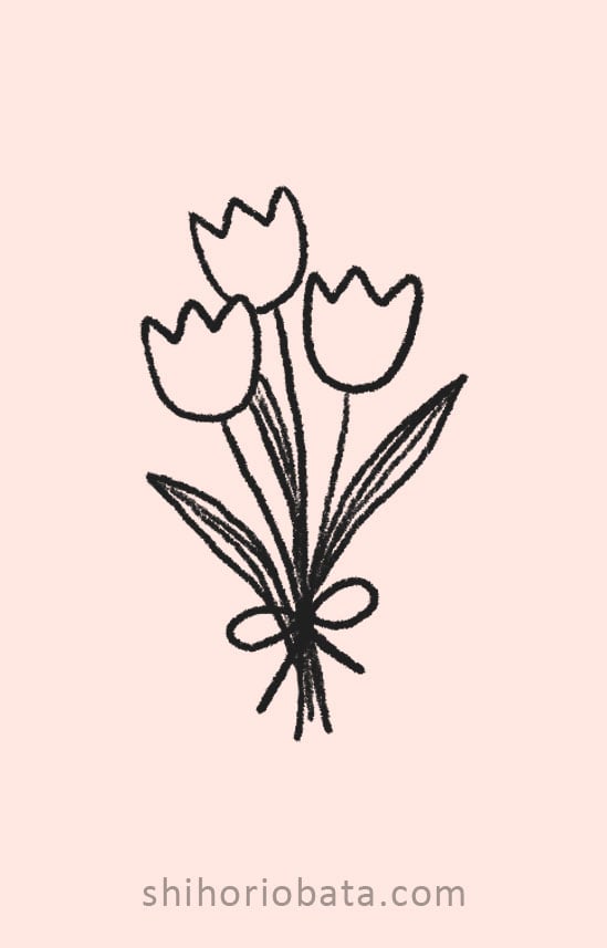 tulip bouquet drawing
