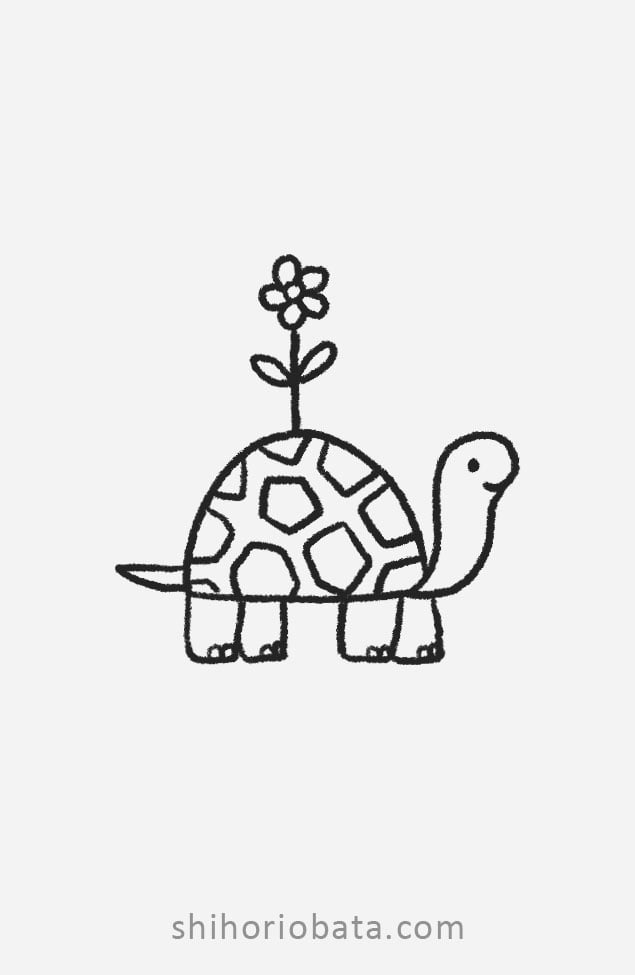 turtle drawing cute