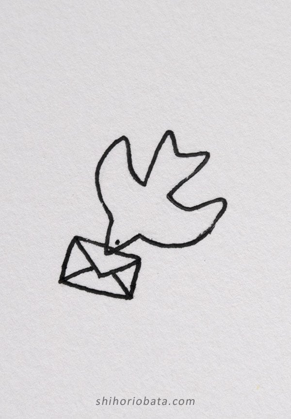 bird letter drawing