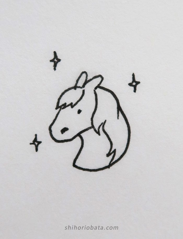 horse drawing easy