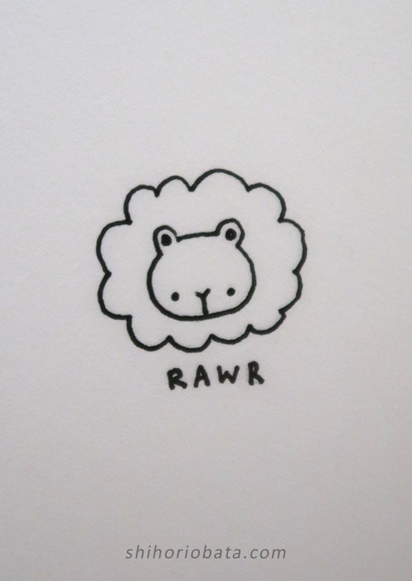 lion drawing cute