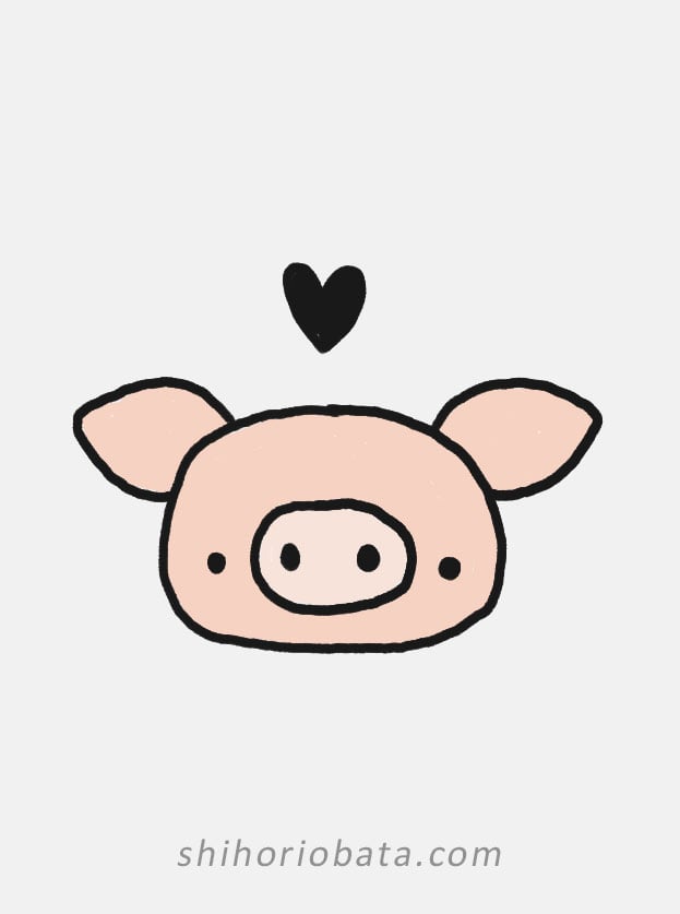 pig drawing easy