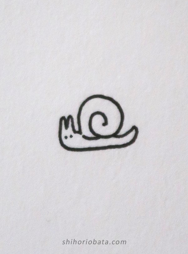 snail drawing easy