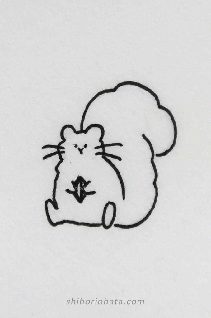 squirrel drawing easy